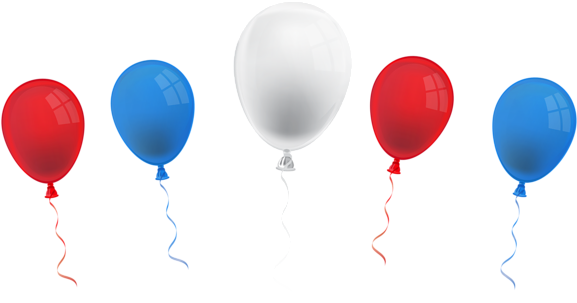 4th July Balloons Png Clip Art Image - 4th Of July Balloons (600x314)