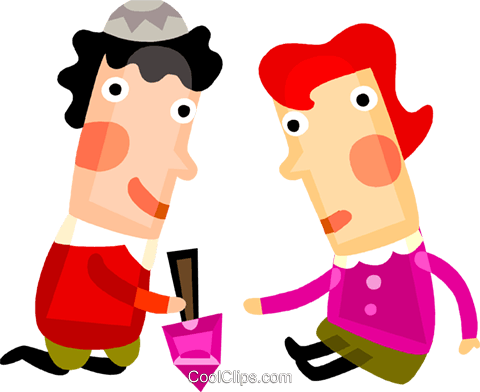 Jewish Children Playing With A Dreidel Royalty Free - 卡通 (480x392)