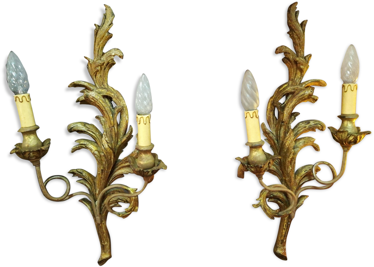 Great Pair Of Style Louis Xv Golden Wood - Louis Quinze (1457x1457)