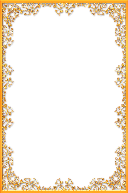 Ornate Gold Frame Png Download - Gold Vintage Border Png (426x640)