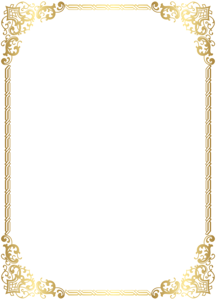 Gold Border Frame Transparent Clip Art Image - Gold Border Clip Art (431x600)