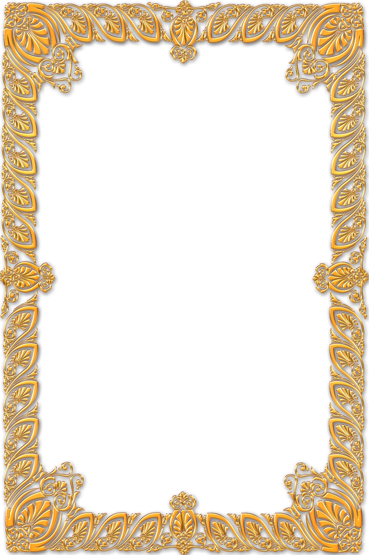 Frame Vintage Gold Ornate - Gold Frame Portrait Png (533x800)