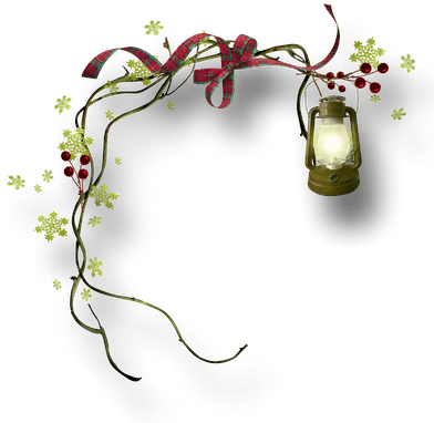 Christmas Lantern And Ribbon Clip Art - Gracias Por Sus Me Gusta (400x400)