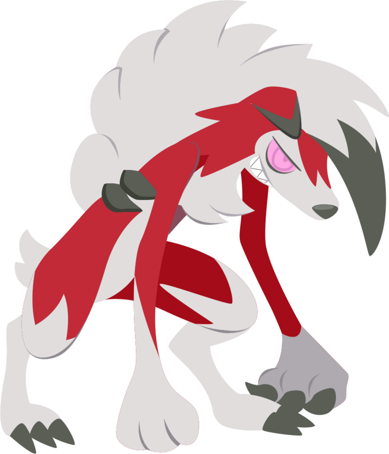 Lugarugan Midnight Form By Alexalan - Rockruff Evolution Night (800x934)