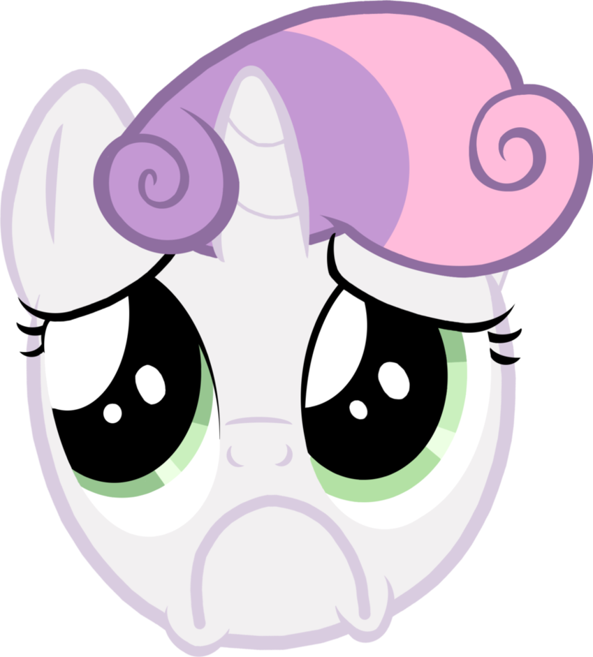 Sweetie Belle Frown Vector By Darock1119 - Cute Sad Face Cartoon (849x941)