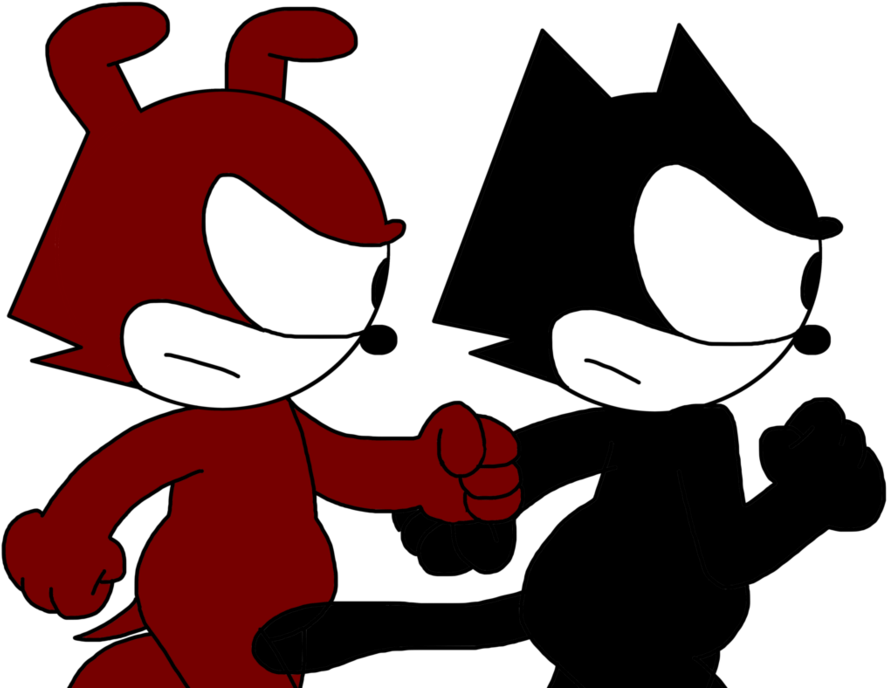 Felix And Phineas Chasing Professor And Rock By Marcospower1996 - Cartoon (894x894)