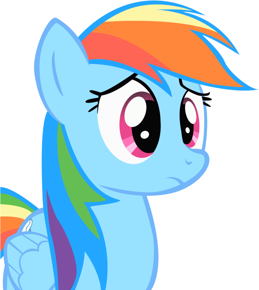 Thelawn, Frown, Rainbow Dash, Safe, Simple Background, - Rainbow (848x943)