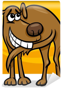 Dog Chasing Tail Cartoon Illustration Wall Mural • - Dog Chasing Tail Cartoon (400x400)
