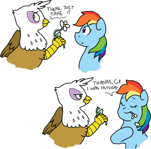 Stockingstreams, Blushing, Eating, Eyes Closed, Flower, - Cartoon (500x494)