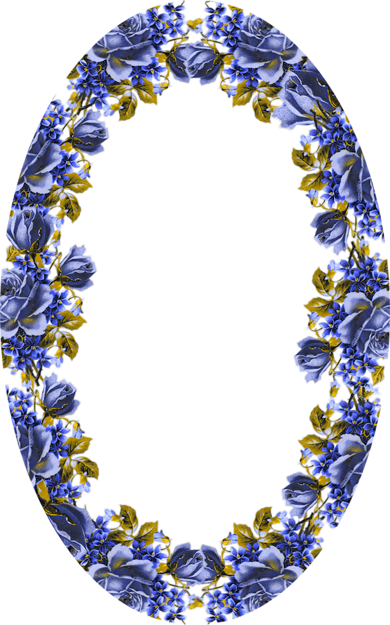 Vintage Rose Tags And Journaling Cards / Ausdruckbare - Blue Rose Circular Border (563x900)