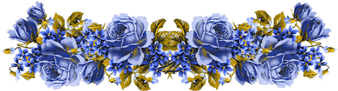 Cards - Blue Roses Transparent Background (1156x328)