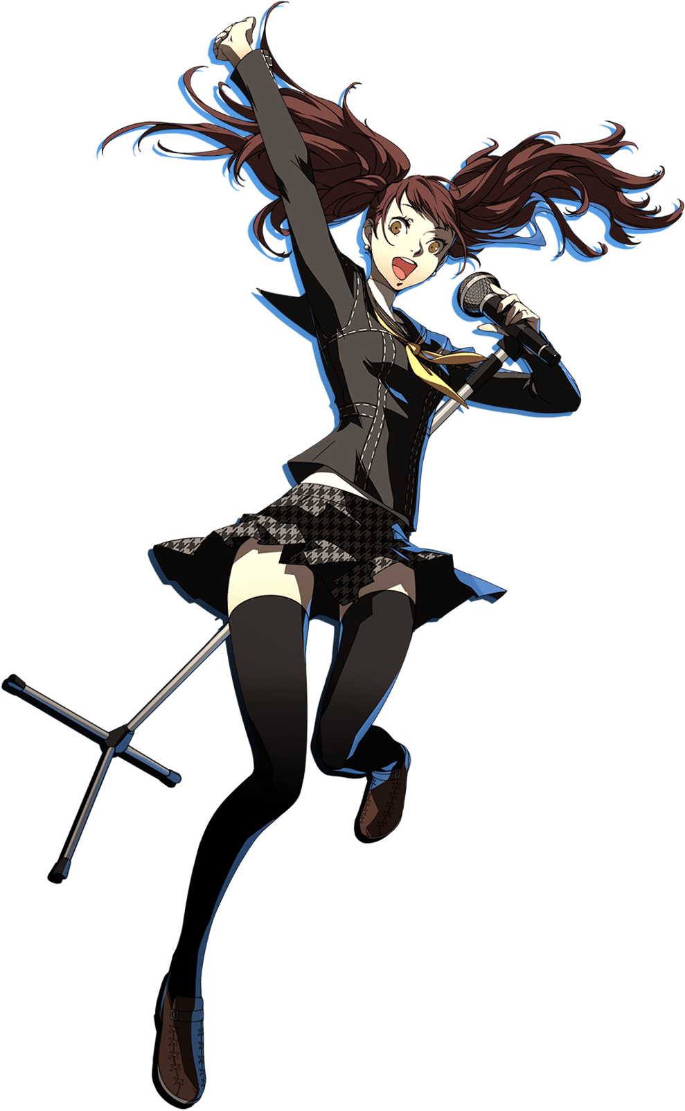 Brown Eyes Brown Hair Earrings Full Body Highres Jewelry - Persona 4 Rise Kujikawa (989x1604)