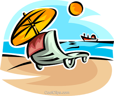 Chair On The Beach With An Umbrella Royalty Free Vector - Chair On The Beach With An Umbrella Royalty Free Vector (480x408)