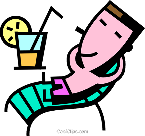 Man Relaxing At The Beach Royalty Free Vector Clip - Pessoa Relaxada Png (480x450)