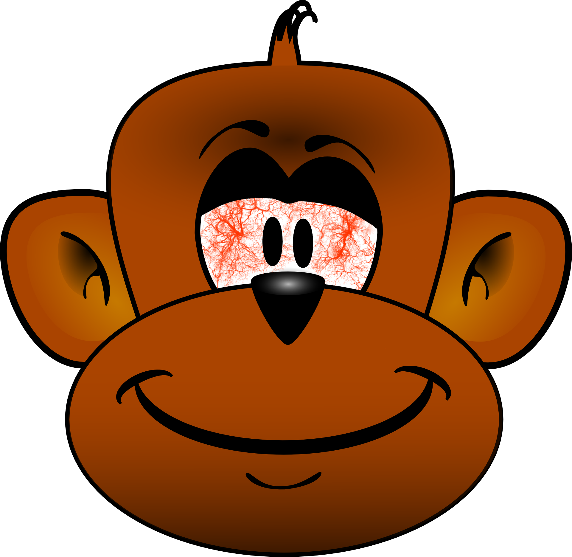 Cartoon Monkey Head (1920x1869)