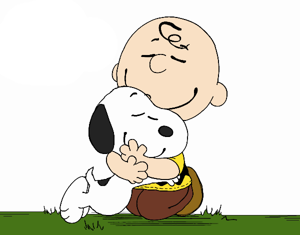 Charlie Brown And Snoopy Hug (600x470)