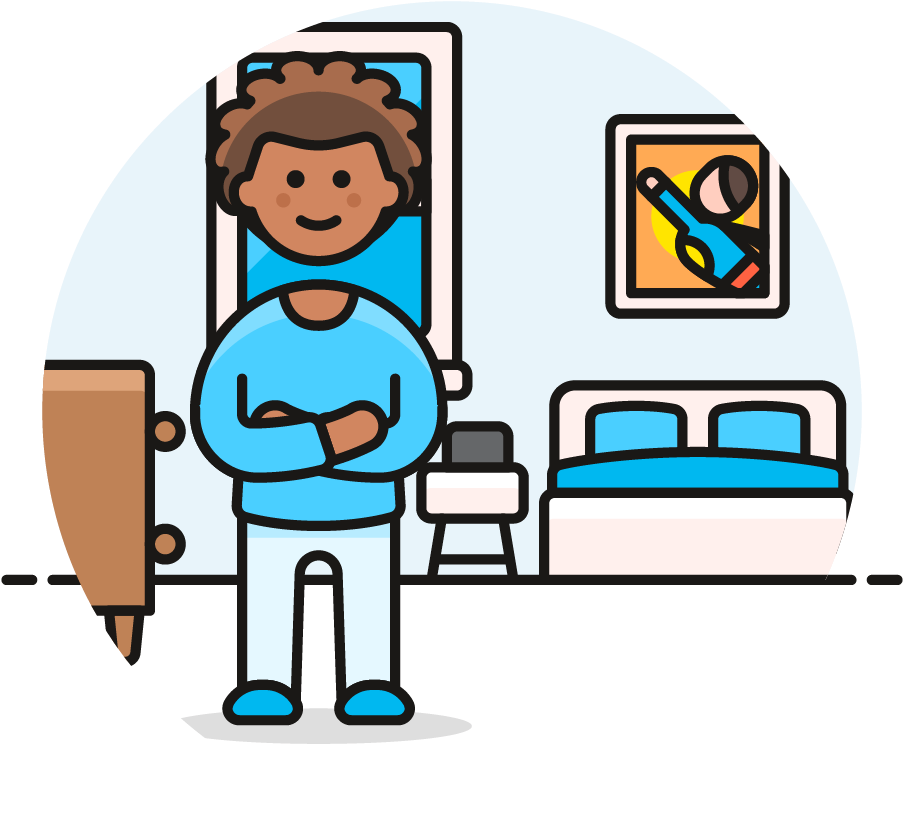 101 Bedroom Bedtime Male African American - Cartoon (1024x1148)