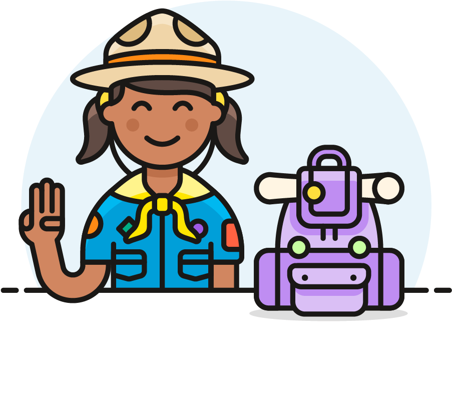 105 Scout Female African American - Cartoon (1025x1148)