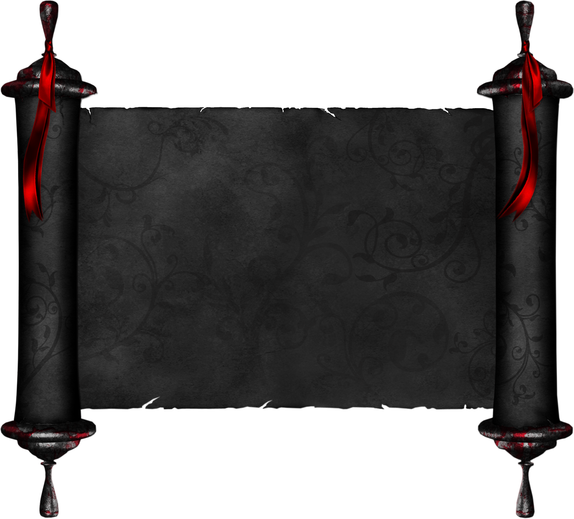 Scroll Paper - Black Scroll Png (1880x1699)