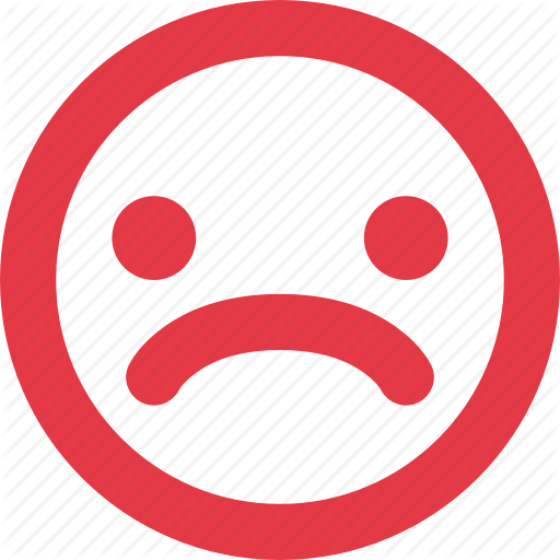 Sad Smiley - Red Sad Face Icon (512x512)