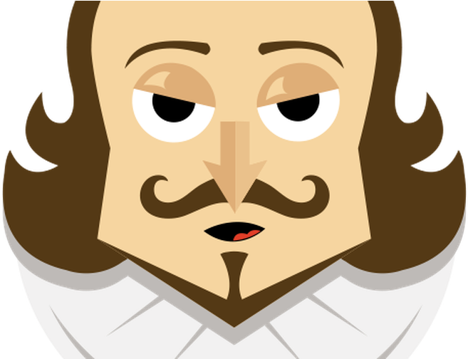 Shakespeare Clipart Cartoon - William Shakespeare Emoji (670x503)