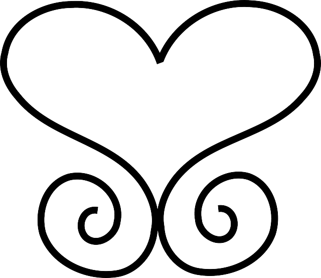 Ornament Black, Heart, Ornament - Dibujos Para Calcar De Corazones (640x554)