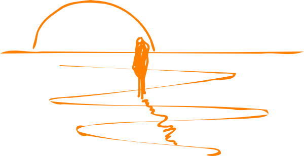 Sunset Clipart Drawn Beach - Sunset Clip Art (600x309)