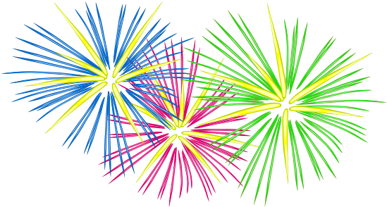 You Can Use This Set Of Three Exploding Fireworks Clip - Firework Clipart No Background (600x351)
