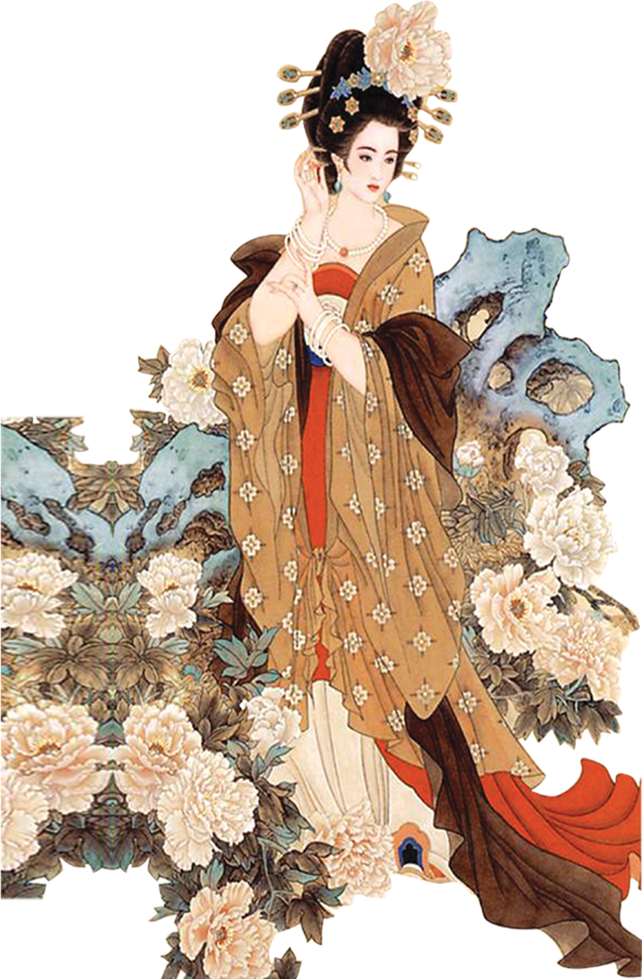 Zhuji Japanese Art Four Beauties Female - Yang Gui Fei Painting (1417x1417)