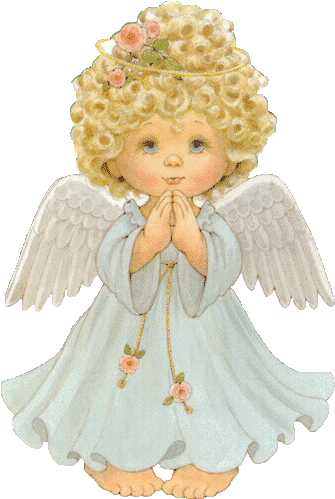 Large Angel Girl Clipart - Imagem De Anjos Da Guarda (344x512)