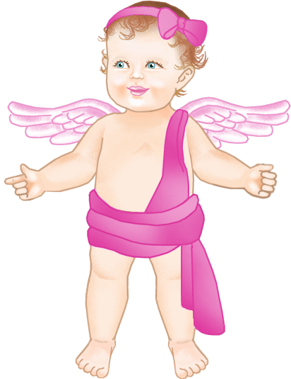 Pink Baby Angel Clipart - Pink Baby Angel Png (412x535)