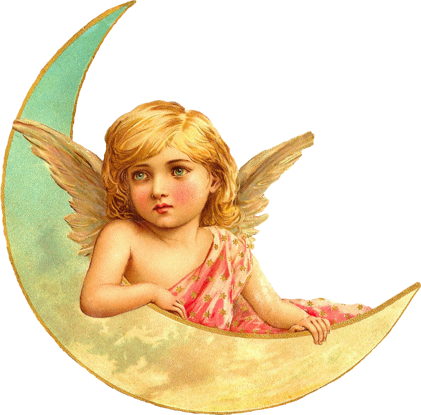 Vintage Christmas Clip Art Angel Boy - Victorian Angels (1600x1582)