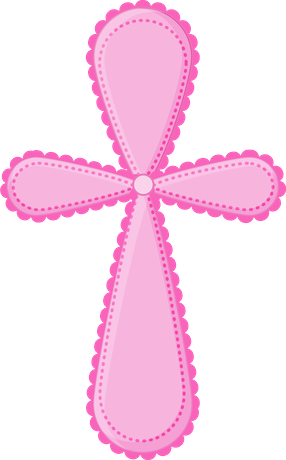 Batismo E 1ª Comunhão - Pink Cross For Baptism (286x460)