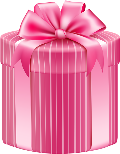 Clipart Present Pink Gift - Pink Gift Box Png (468x600)