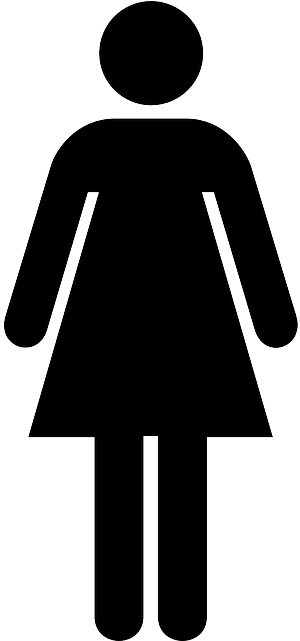 Bathroom Sign, Silhouette, Female, Toilet, Public, - Female Toilet Sign (320x640)