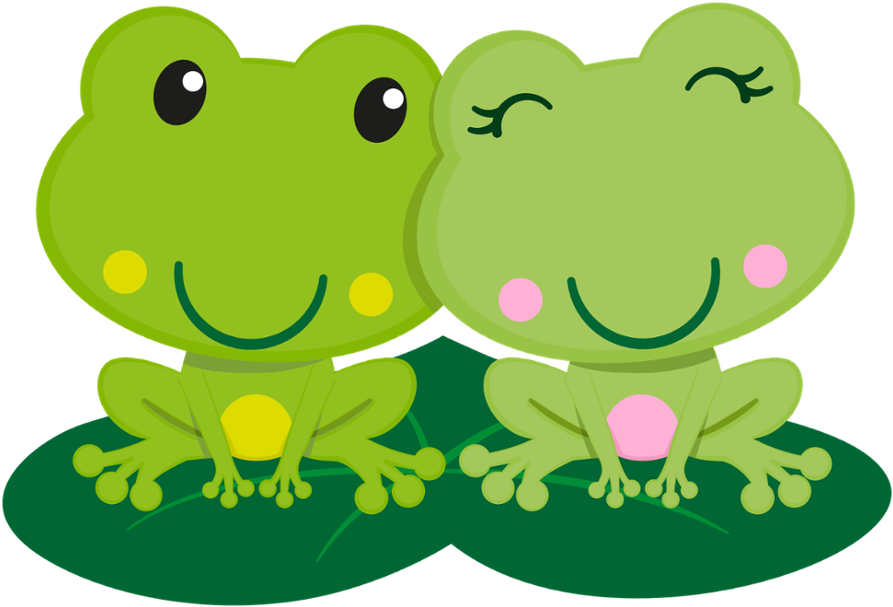 Imagenes De Animalitos Tiernos Animados Para Fondo - Two Frogs Clipart (900x610)