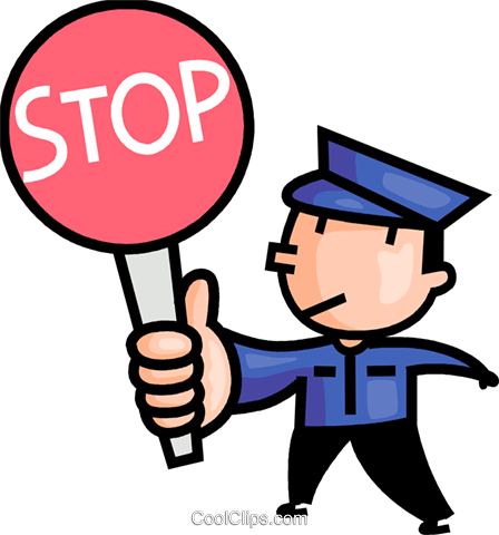Crossing Guard Vektor Clipart Bild - Stop Clipart (448x480)