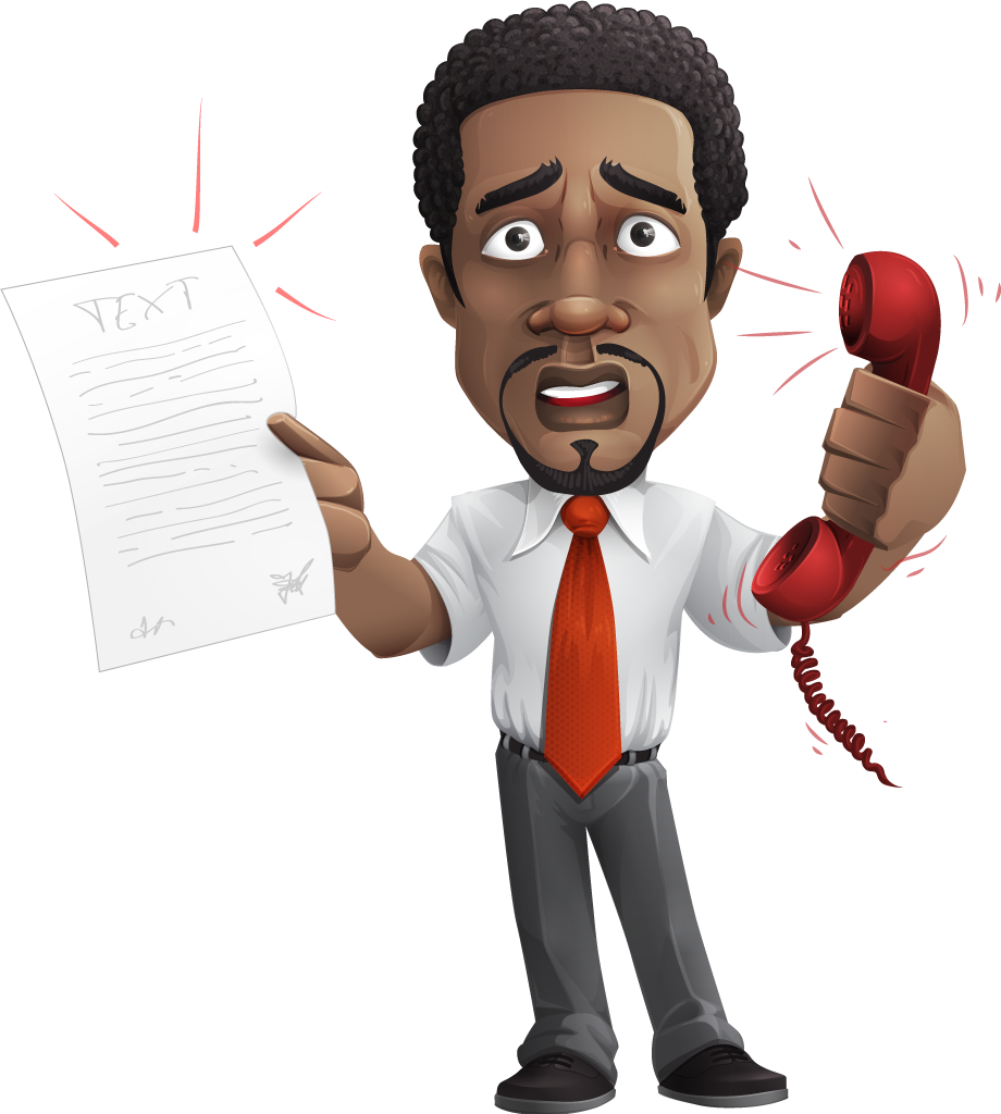 Clipart Office Worker - Afro American Businessman Cartoon Character Set (920x1024)