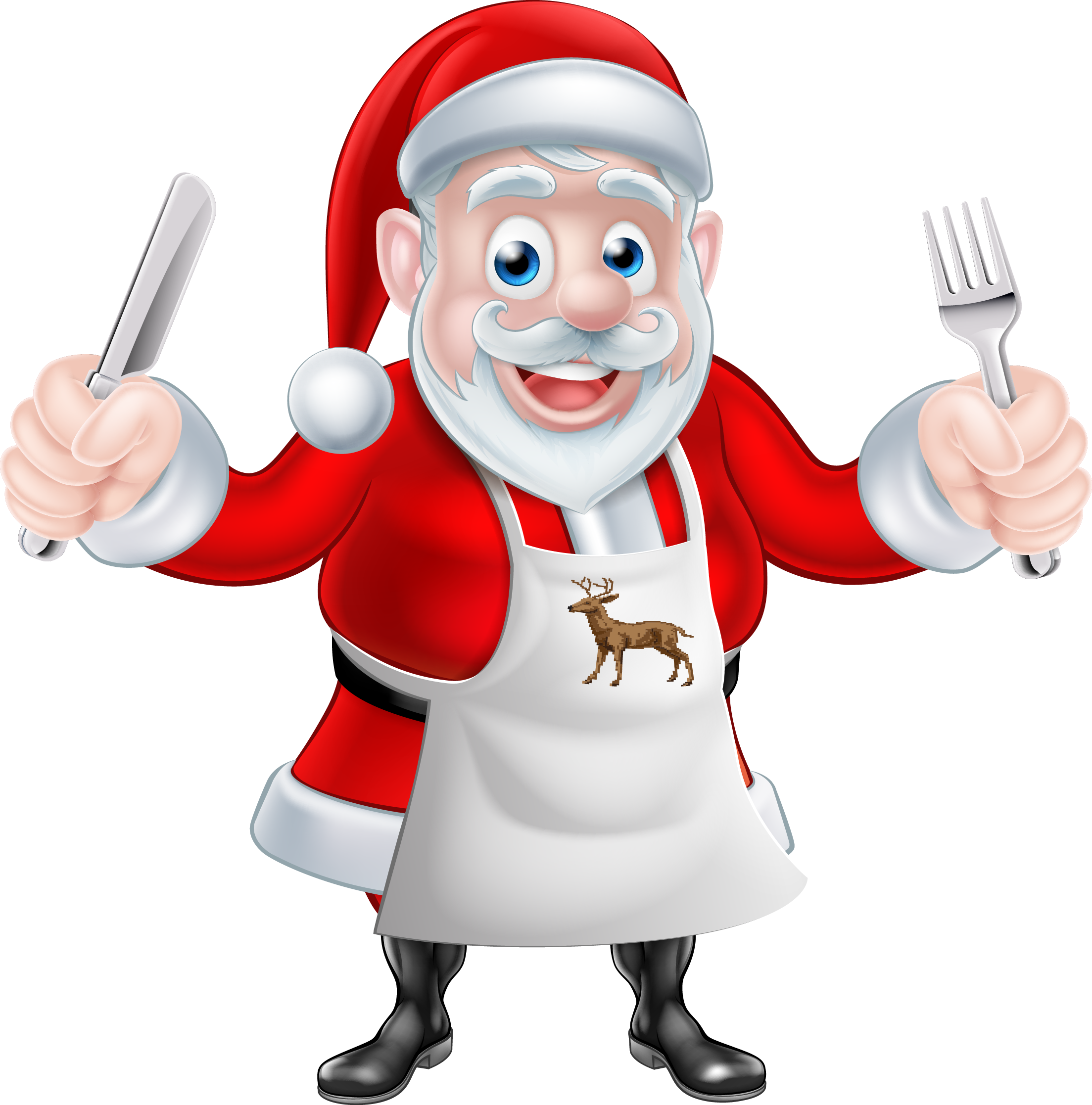 Santa Claus Chef Cooking Christmas - Idraulico Natale (2207x2234)