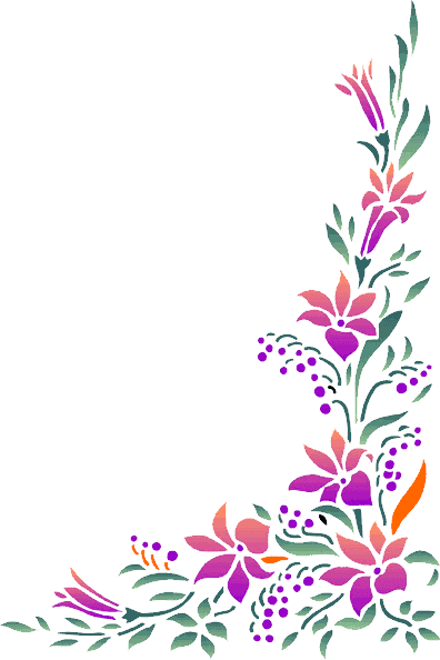Flowers Designs - Flower Page Borders (396x594)