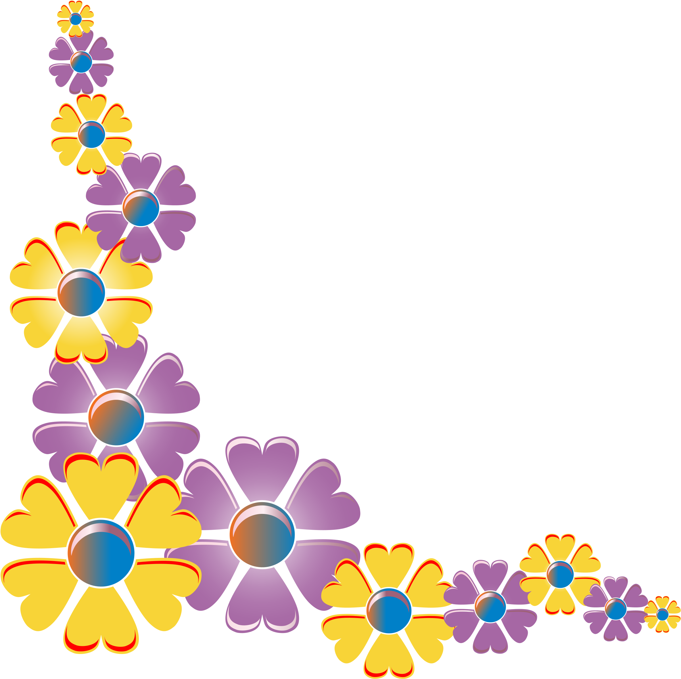 This Free Icons Png Design Of Flower Corner Variation - Clip Art Flowers (2400x2392)