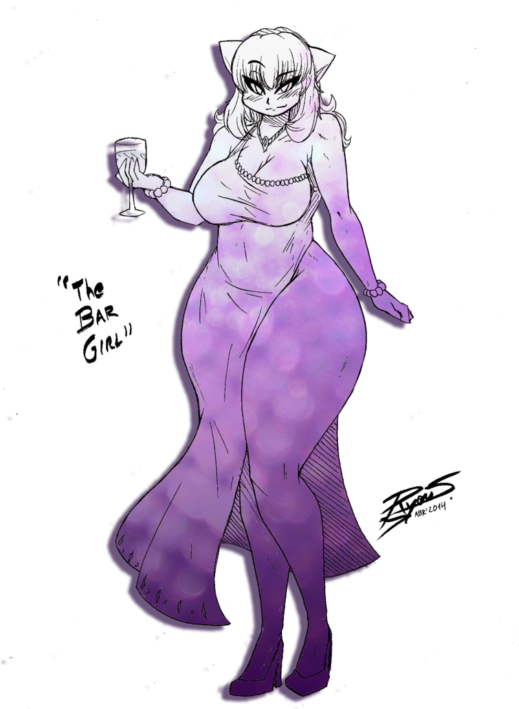 The Bar Girl By Mrsakai - Illustration (754x1059)