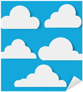 Clouds Vector Illustrations In Paper Style Sticker - Paper (400x400)