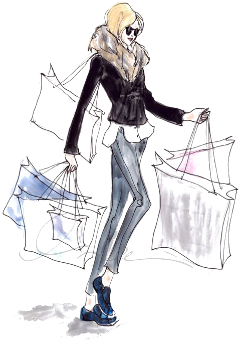 Drawing Fashion Shopping Illustration - Fashion (485x714)