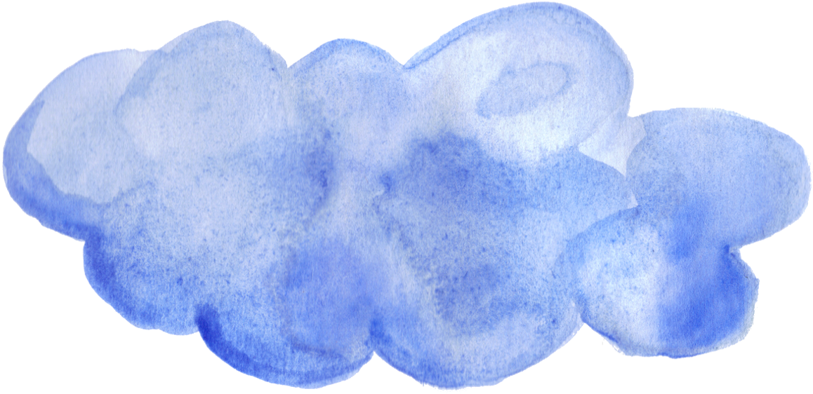 8 Blue Watercolor Clouds - Water Color Clouds Png (1300x664)