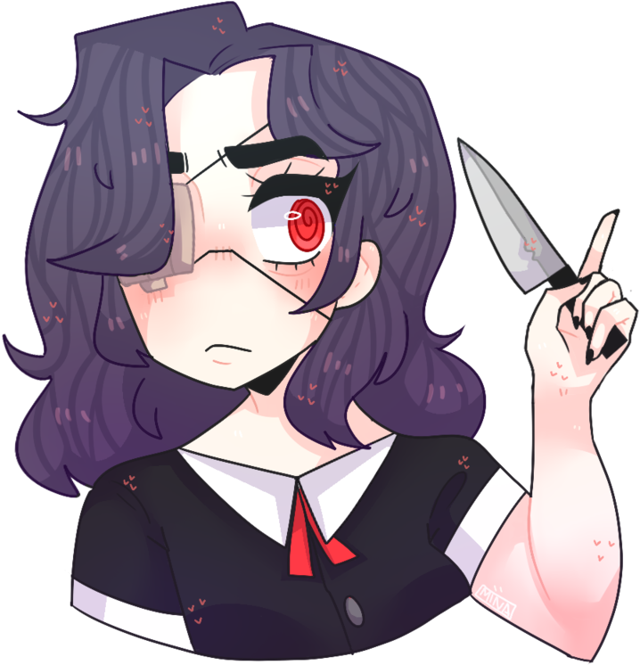 Girl With A Knife By Organexe - Cartoon (1024x819)