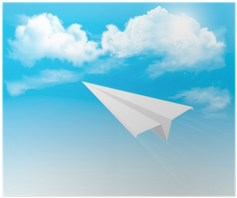 Paper Airplane In The Sky With Clouds - Paper Plane (400x400)