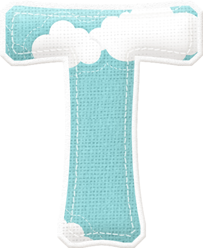Alfabeto Celeste Con Nubes - Sky Blue (409x500)