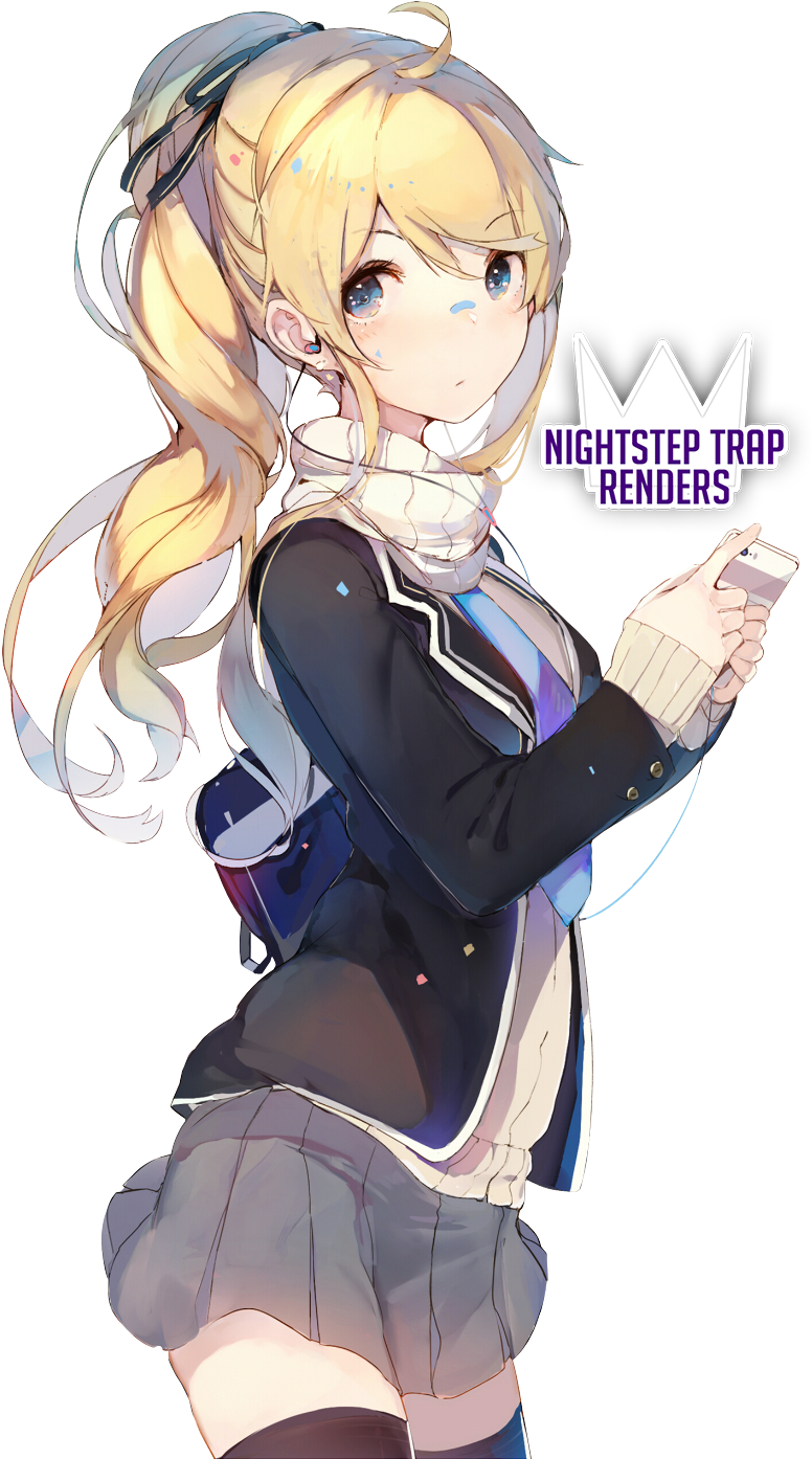 Nightsteptrap123 Cute Anime Girl Render - Anime Girl With Blonde Hair (796x1400)