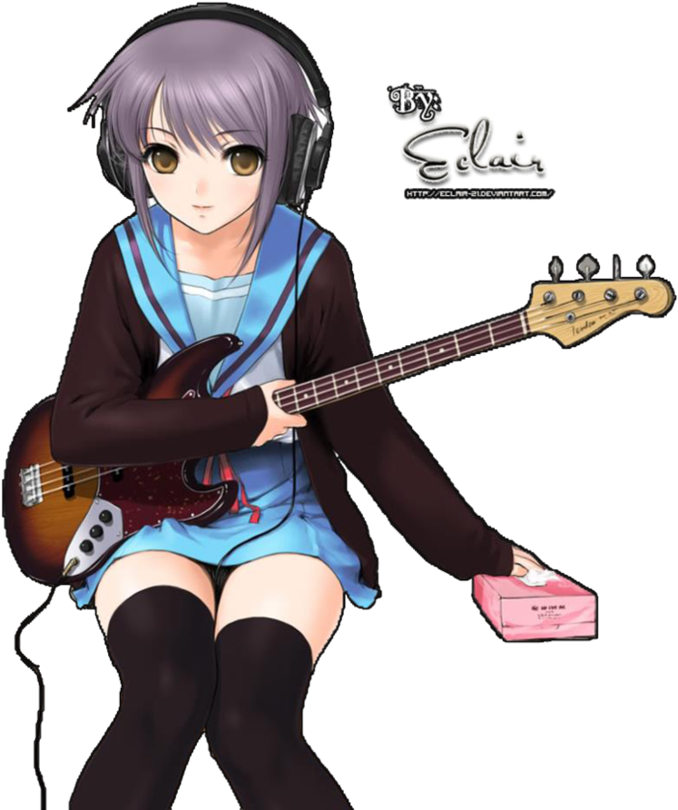 Random Anime Girl Render 2 By Eclair-21 - Music No Life Anime (871x918)